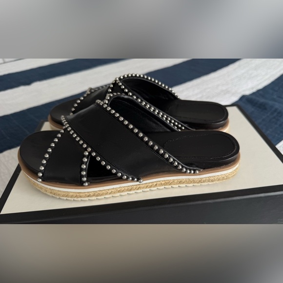 Zara Black Studded Sandals - Picture 1 of 12